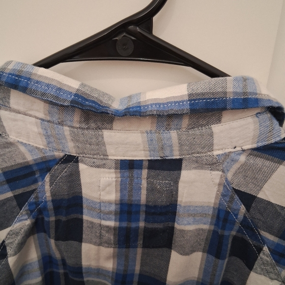 +2🛍SO Oversize Women's Blue and White Plaid Button Down Shirt - Picture 7 of 7